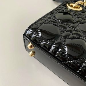 micro lady 12 black patent caslfskin