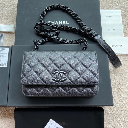 20220706_i1657079474_5688_0_jpg CC Classic Woc 20cm All Black Grained Calfskin