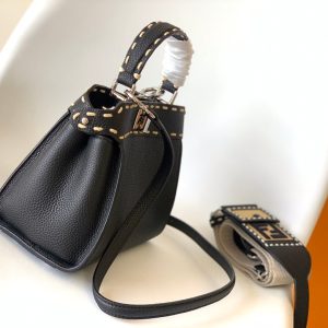 Peekaboo Mini Selleria Bag 23cm black leather shw with 220 hand-sewn stitches