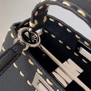 Peekaboo Mini Selleria Bag 23cm black leather shw with 220 hand-sewn stitches