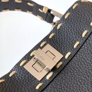 Peekaboo Mini Selleria Bag 23cm black leather shw with 220 hand-sewn stitches