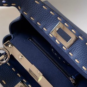 Peekaboo Mini Selleria Bag 23cm blue leather shw with 220 hand-sewn stitches