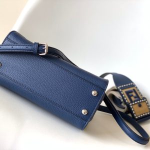 Peekaboo Mini Selleria Bag 23cm blue leather shw with 220 hand-sewn stitches