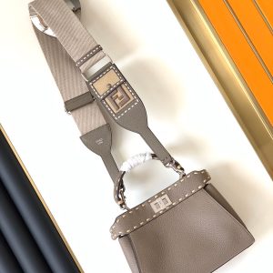 Peekaboo Mini Selleria Bag 23cm brown leather shw with 220 hand-sewn stitches