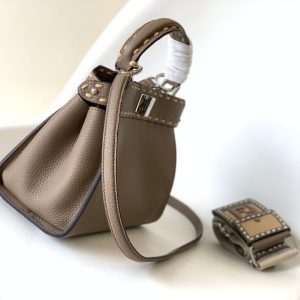 Peekaboo Mini Selleria Bag 23cm brown leather shw with 220 hand-sewn stitches