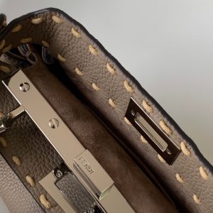 Peekaboo Mini Selleria Bag 23cm brown leather shw with 220 hand-sewn stitches