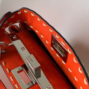 Peekaboo Mini Selleria Bag 23cm red leather shw with 220 hand-sewn stitches