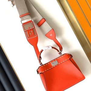 Peekaboo Mini Selleria Bag 23cm red leather shw with 220 hand-sewn stitches