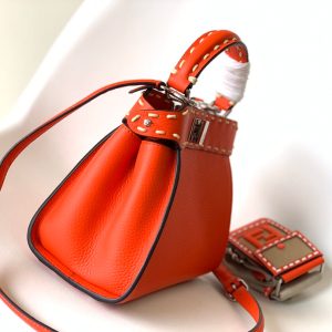 Peekaboo Mini Selleria Bag 23cm red leather shw with 220 hand-sewn stitches