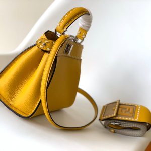 Peekaboo Mini Selleria Bag 23cm yellow leather shw with 220 hand-sewn stitches