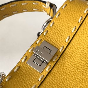 Peekaboo Mini Selleria Bag 23cm yellow leather shw with 220 hand-sewn stitches