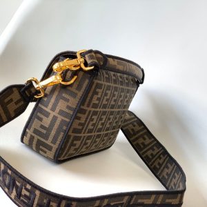 Fendi Baguette 27 Brown FF Jacquard Fabric Bag Ghw