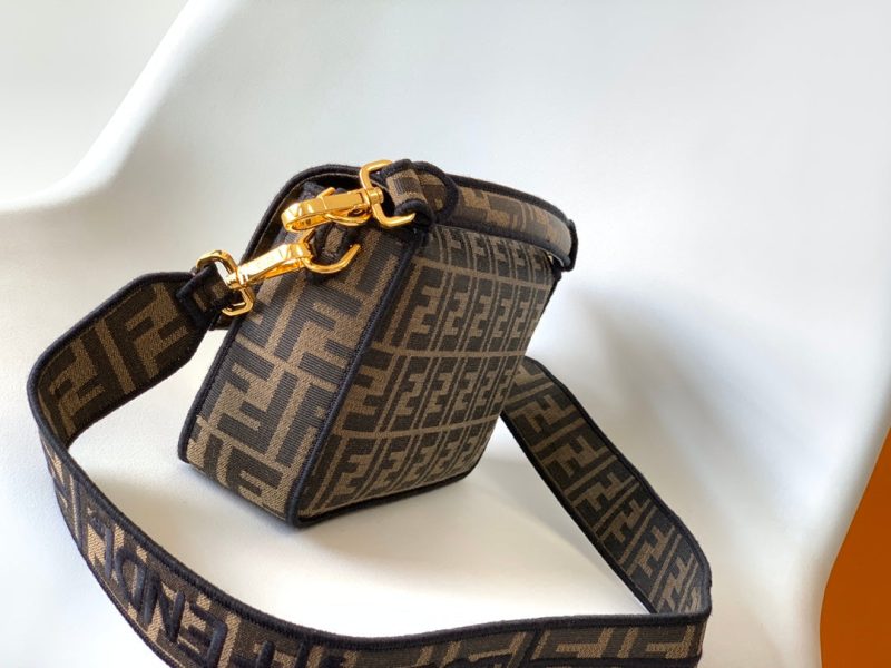 Fendi Baguette 27 Brown FF Jacquard Fabric Bag Ghw