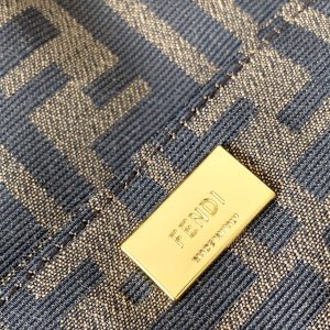 Fendi Baguette 20 Brown FF Jacquard Fabric Bag Ghw