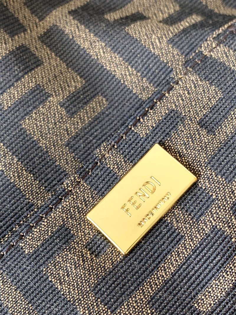 Fendi Baguette 20 Brown FF Jacquard Fabric Bag Ghw