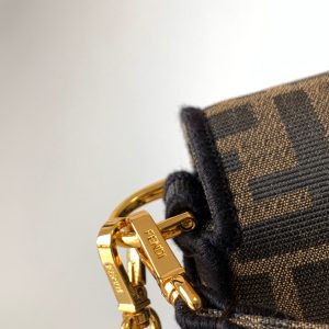 Fendi Baguette 20 Brown FF Jacquard Fabric Bag Ghw