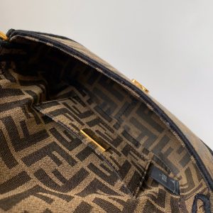Fendi Baguette 20 Brown FF Jacquard Fabric Bag Ghw