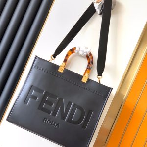 Fendi Sunshine Medium Bag 35 Black Leather