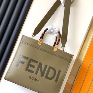 Fendi Sunshine Medium Bag 35 Olive Leather