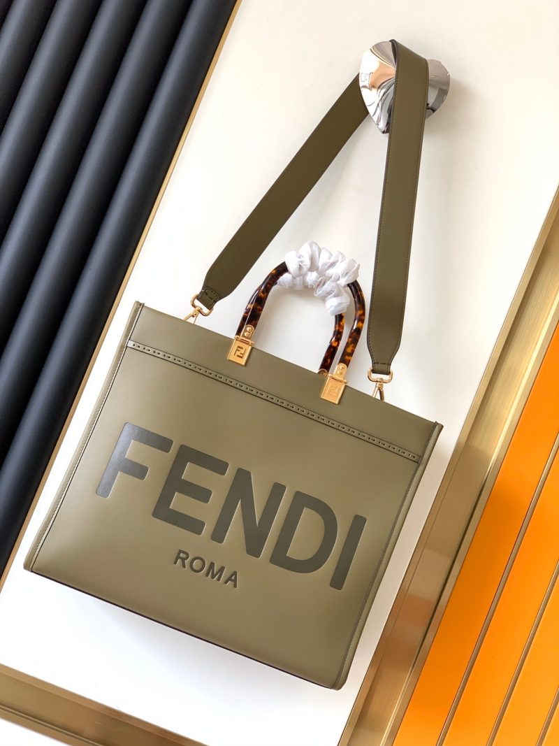 Fendi Sunshine Medium Bag 35 Olive Leather