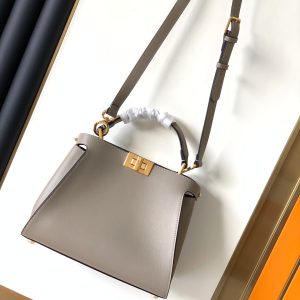 Peekaboo ISeeU Small 27cm Bag brown lambskin gold hardware