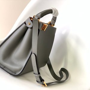 Peekaboo ISeeU Small 27cm Bag grey lambskin gold hardware
