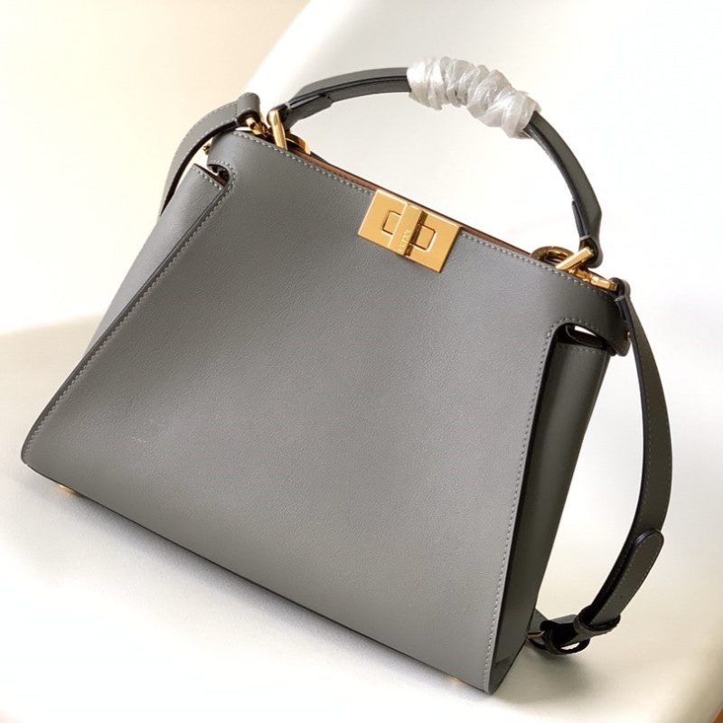 Peekaboo ISeeU Small 27cm Bag grey lambskin gold hardware