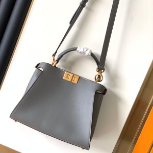 Peekaboo ISeeU Small 27cm Bag grey lambskin gold hardware