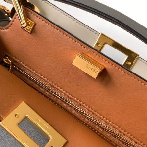 Peekaboo ISeeU Small 27cm Bag grey lambskin gold hardware