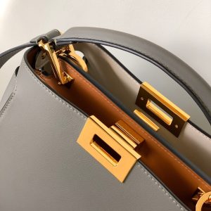 Peekaboo ISeeU Small 27cm Bag grey lambskin gold hardware