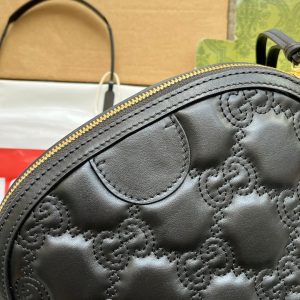 20220724_i1658640974_3613_6_jpg MATELASSÉ LEATHER SHOULDER BAG 23 IN BLACK EMBOSSED CALFSKIN GOLD HARDWARE