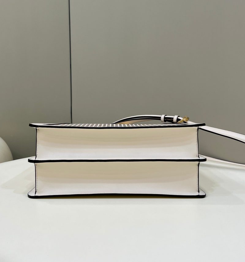 PEEKABOO ISEEU 34 IN WHITE PERFORATED CALFSKIN GOLD HARDWARE