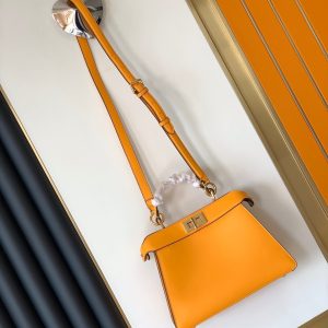 Peekaboo ISeeU Small 27cm Bag yellow lambskin gold hardware