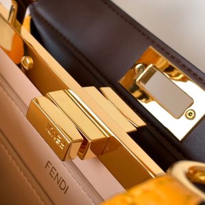 Peekaboo ISeeU Small 27cm Bag yellow lambskin gold hardware