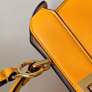 Peekaboo ISeeU Small 27cm Bag yellow lambskin gold hardware