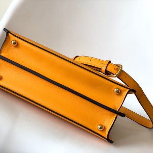 Peekaboo ISeeU Small 27cm Bag yellow lambskin gold hardware