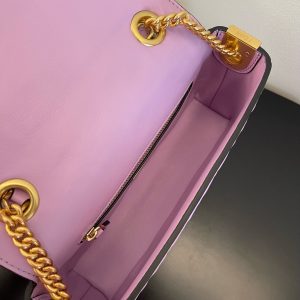 Fendi Baguette 24 Bag With FF Motif Lavender Leather Ghw