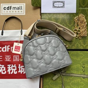 20220730_i1659155279_2291_1_jpg MATELASSÉ LEATHER SHOULDER BAG 23 IN GRAY EMBOSSED CALFSKIN GOLD HARDWARE