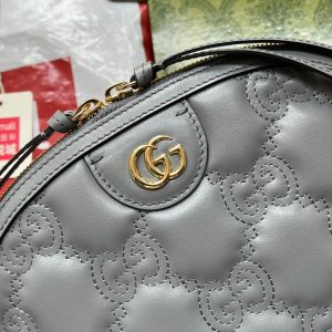 20220730_i1659155279_3533_5_jpg MATELASSÉ LEATHER SHOULDER BAG 23 IN GRAY EMBOSSED CALFSKIN GOLD HARDWARE