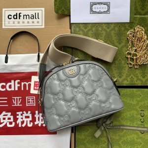 20220730_i1659155279_8174_0_jpg MATELASSÉ LEATHER SHOULDER BAG 23 IN GRAY EMBOSSED CALFSKIN GOLD HARDWARE