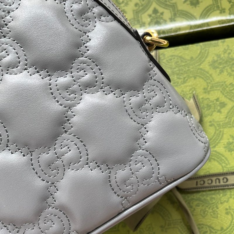 20220730_i1659155279_8178_6_jpg MATELASSÉ LEATHER SHOULDER BAG 23 IN GRAY EMBOSSED CALFSKIN GOLD HARDWARE