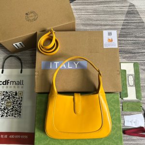 GG JACKIE SMALL 28 SHOULDER BAG IN YELLOW CALFSKIN