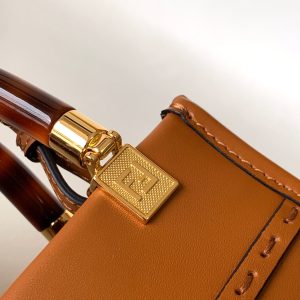 Fendi Mini Sunshine Shopper Bag 18 Tan Leather