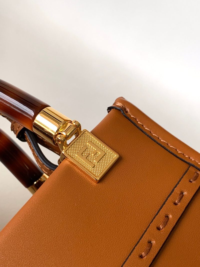 Fendi Mini Sunshine Shopper Bag 18 Tan Leather