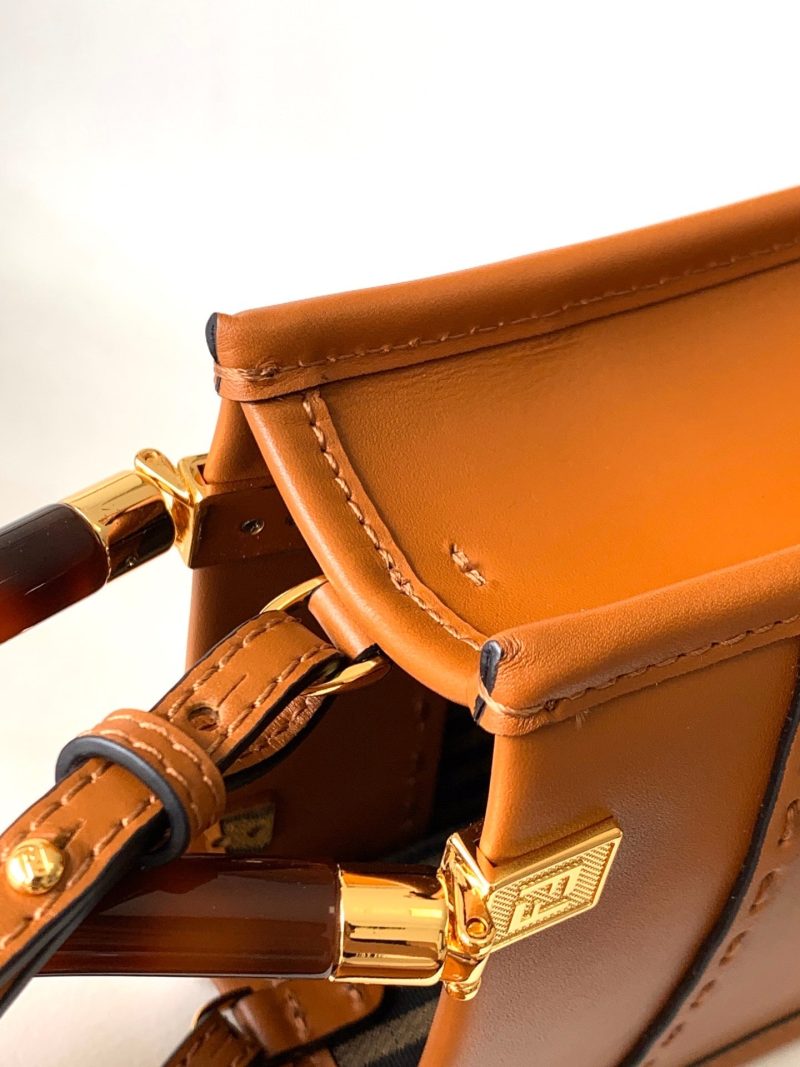 Fendi Mini Sunshine Shopper Bag 18 Tan Leather