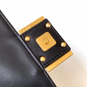 Mini Baguette Bag 20 With FF Motif Black Leather Ghw