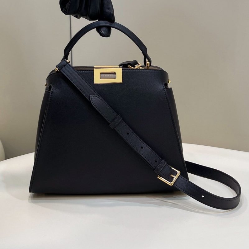 FendiI PEEKABOO 27 IN BLACK CALFSKIN WITH GOLD HARDWARE