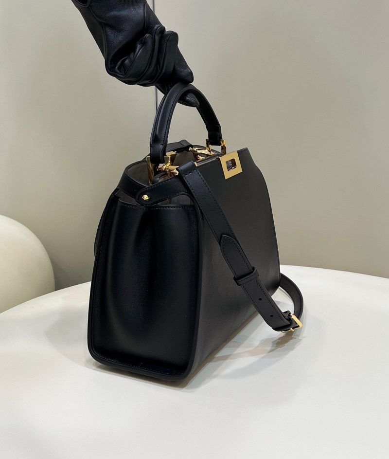 FendiI PEEKABOO 27 IN BLACK CALFSKIN WITH GOLD HARDWARE