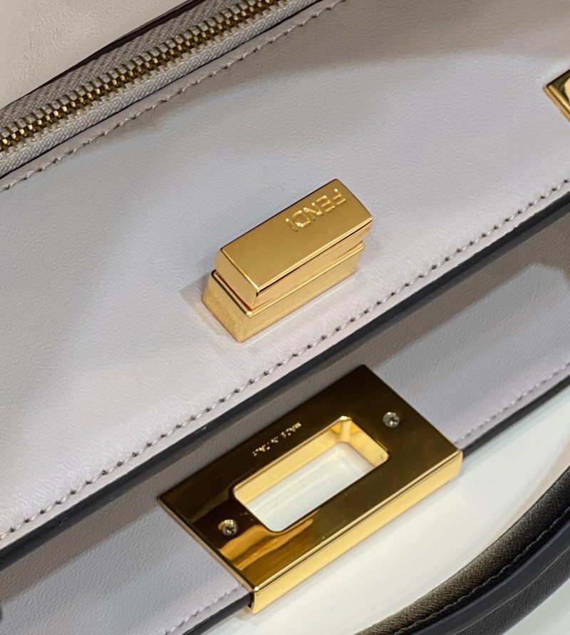 FendiI PEEKABOO 27 IN BLACK CALFSKIN WITH GOLD HARDWARE