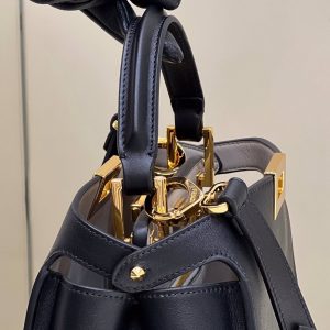 FendiI PEEKABOO 27 IN BLACK CALFSKIN WITH GOLD HARDWARE